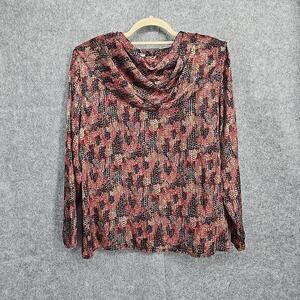 Vintage Maycene‎ Shirt Womens Large Multicolor Snakeskin Print Silky Fabric NWT